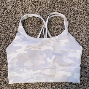 Longline energy bra- white/grey camo//size 6